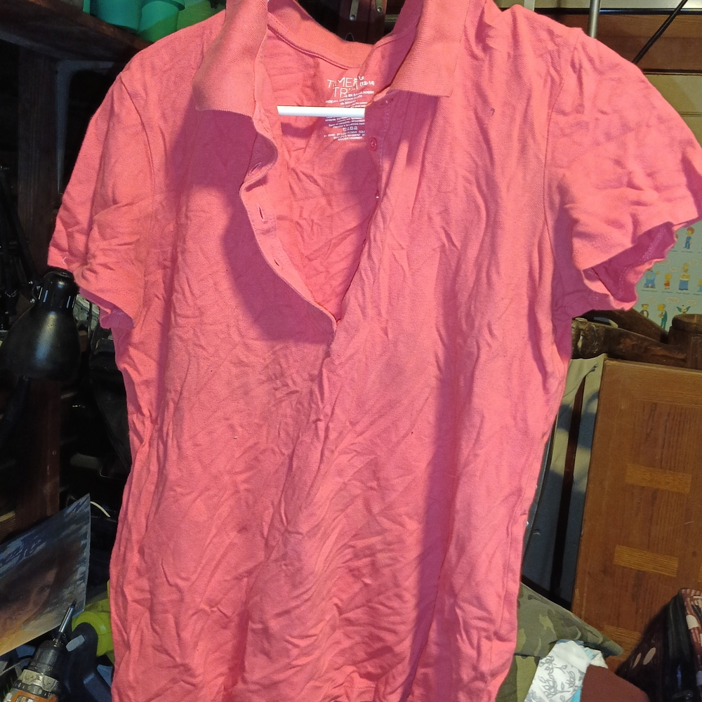 Women's Pink Short Sleeve Polo Shirt